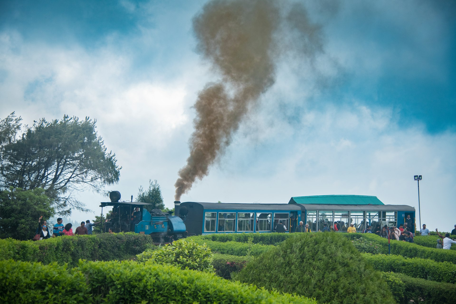 Mountain valley smoke landscape India