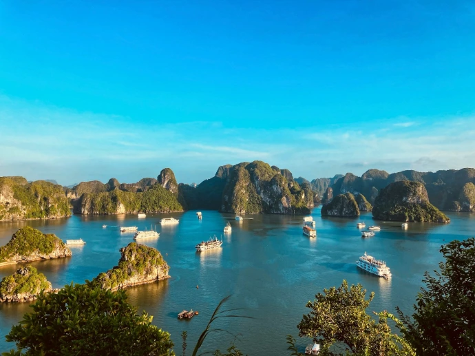 Halong Bay limestone islands Vietnam cruise tour package TripNest Holidays
