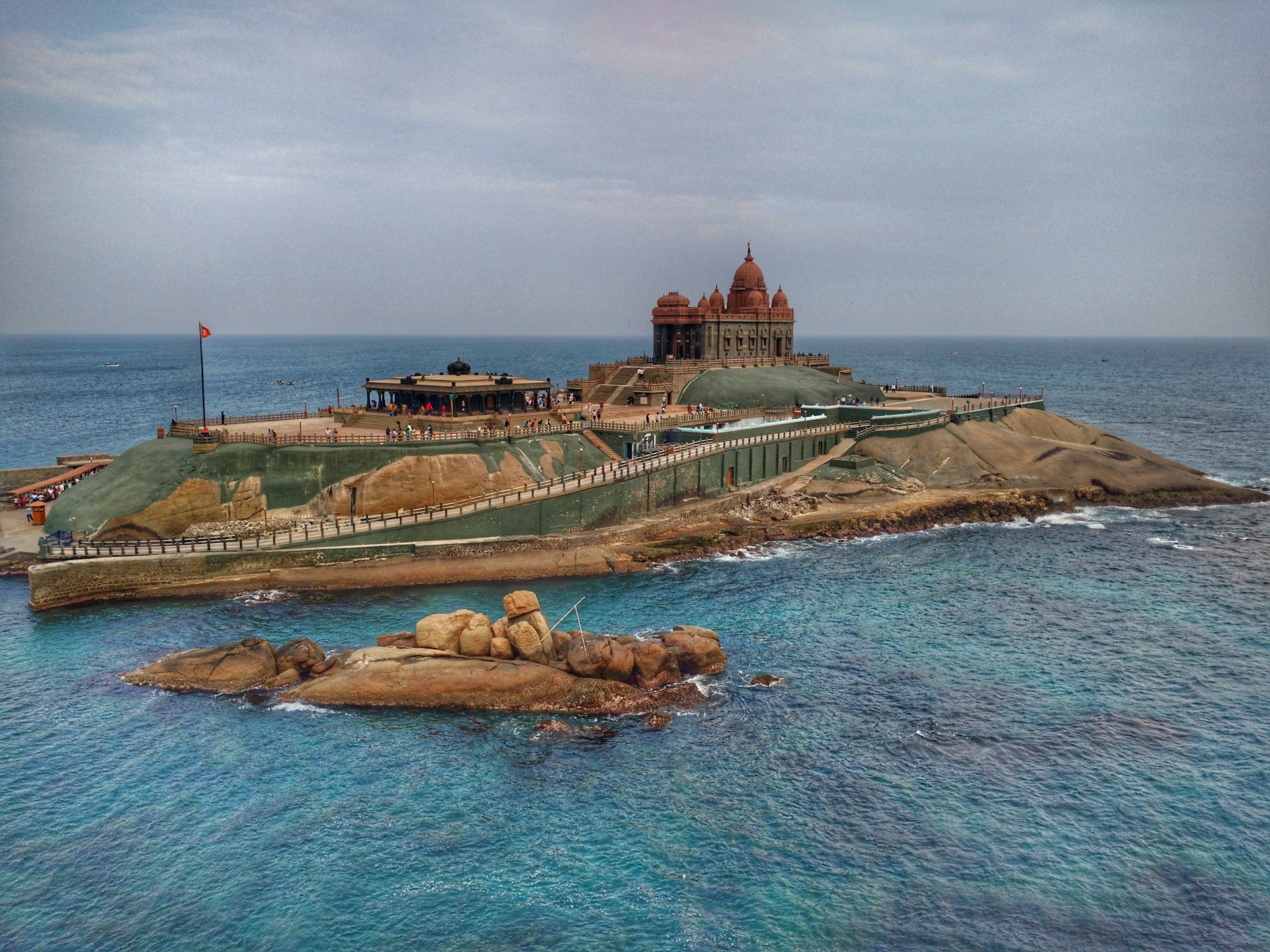 Coastal temple sea view India