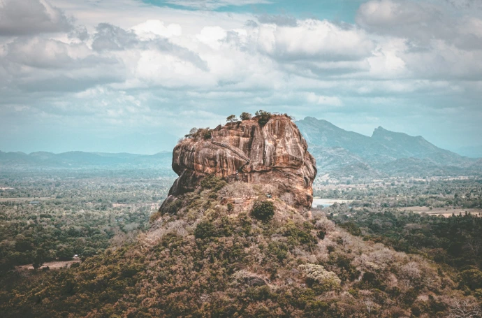 Sigiriya rock fortress aerial view Sri Lanka