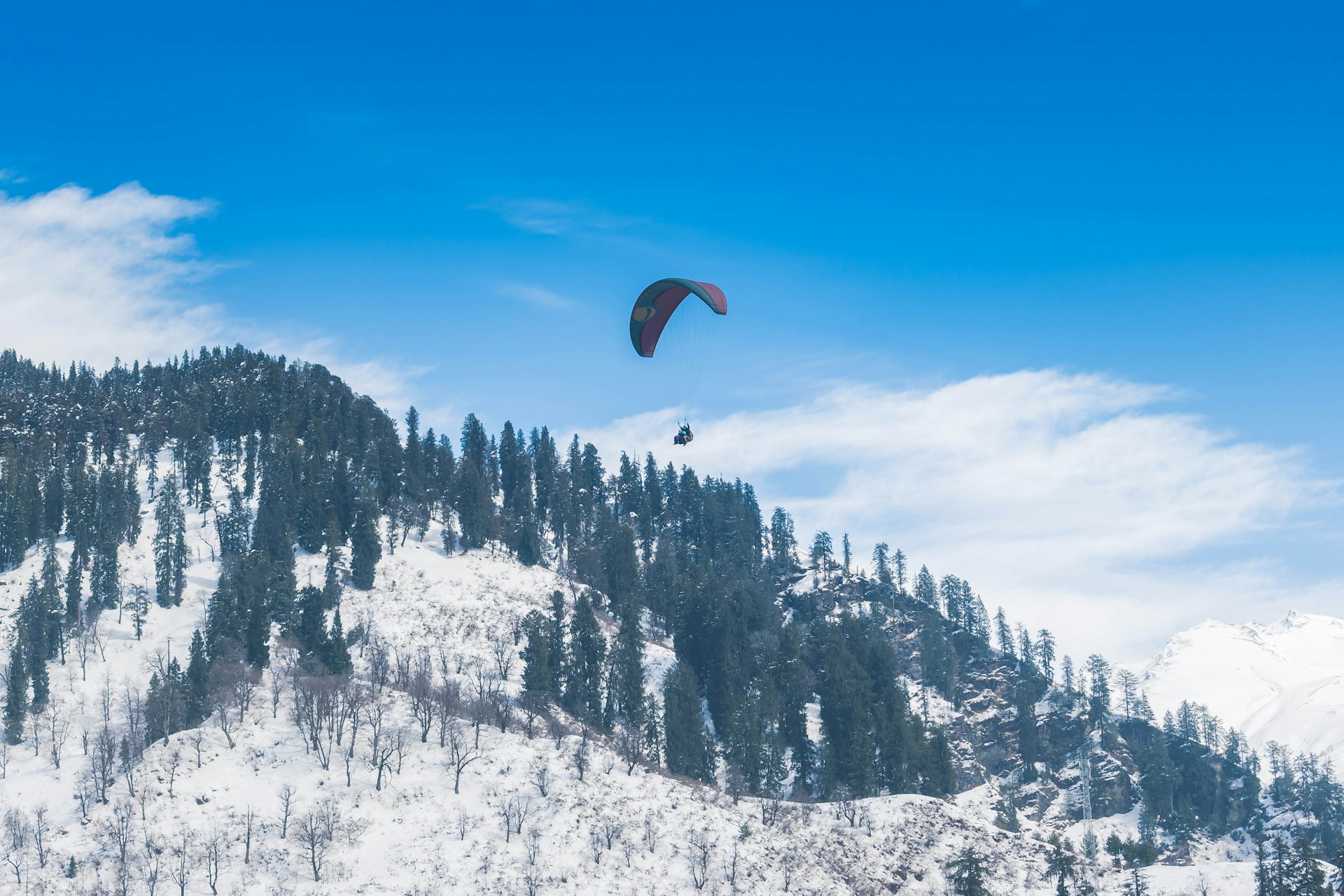 Paragliding in Manali mountain view
