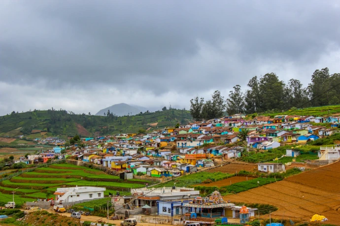 valley hill town scenic view