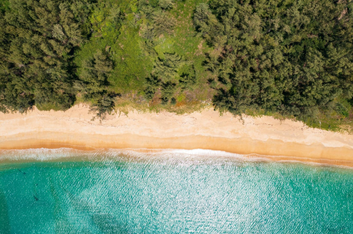 Bali tropical lagoon with clear turquoise water