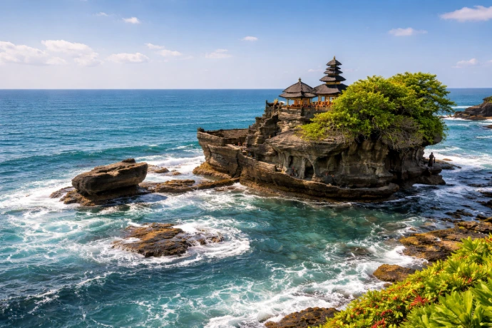 Bali beach with turquoise water and white sand
