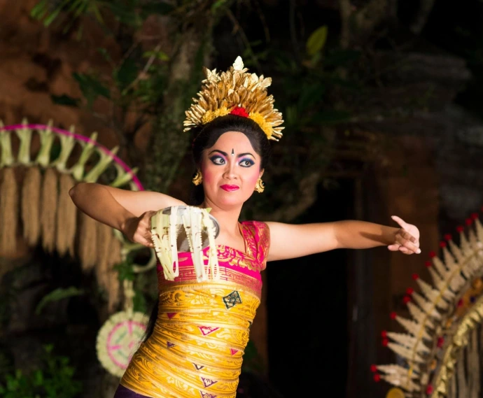 Traditional Balinese dancer in cultural costume