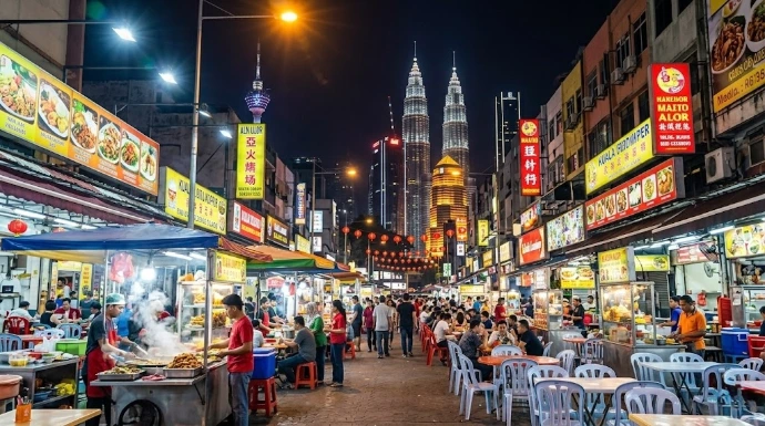 Kuala Lumpur street food market nightlife
