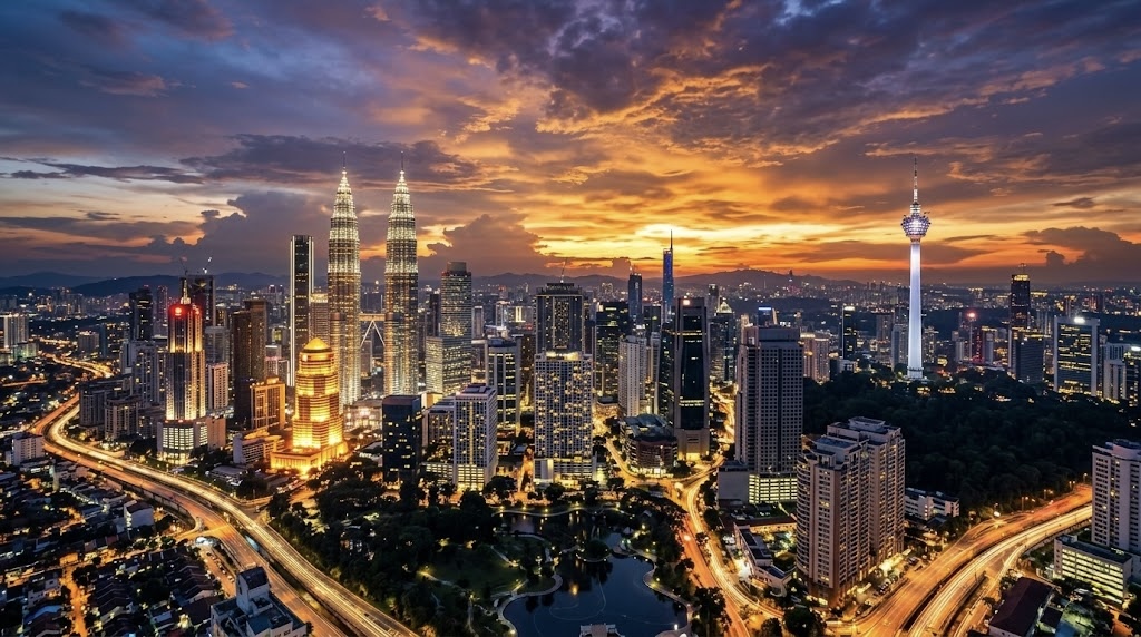 Kuala Lumpur night skyline