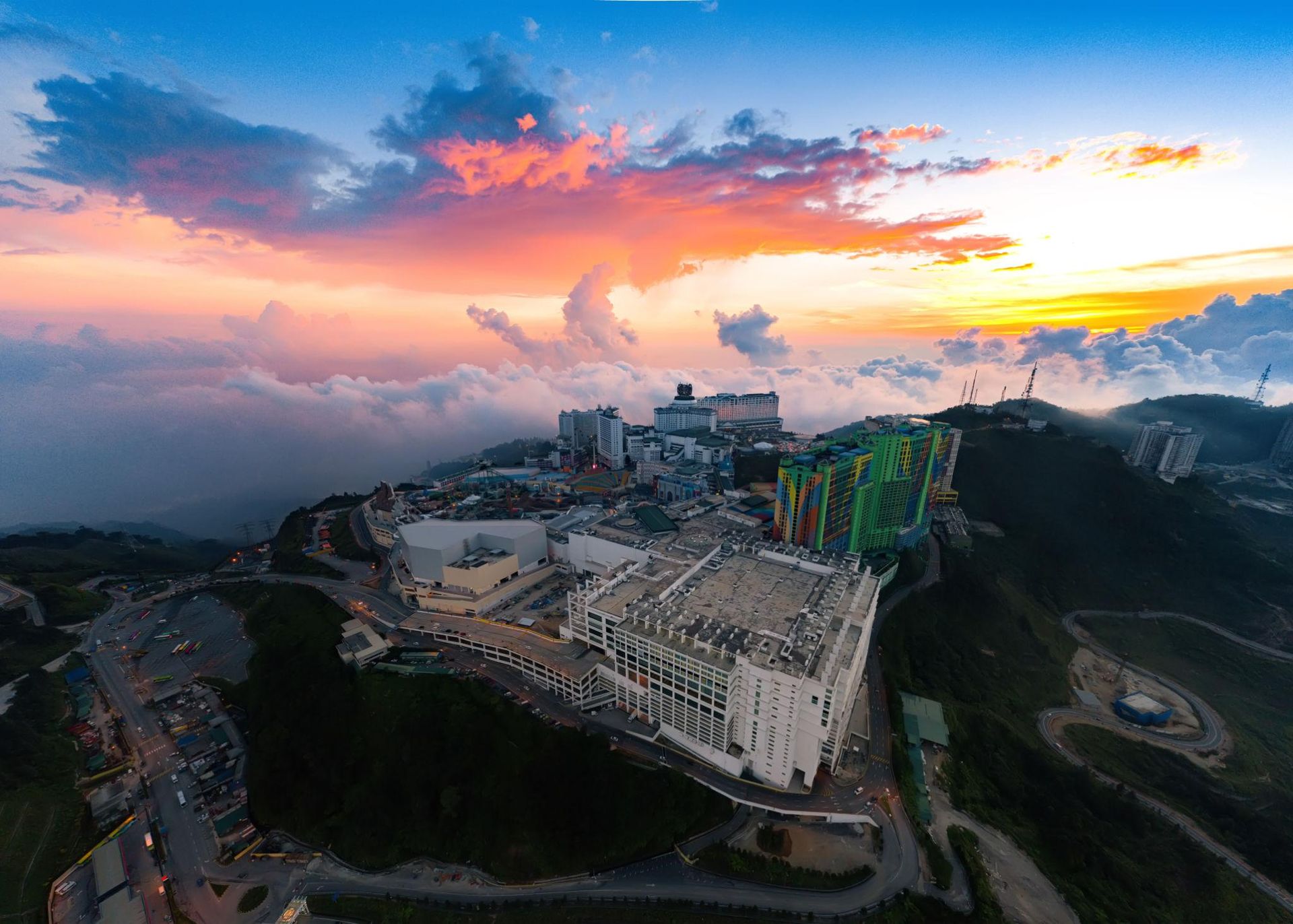 Genting Highlands city view at sunset