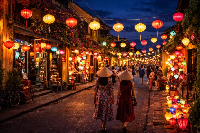 Hoi An lantern street night Vietnam heritage tour package TripNest Holidays