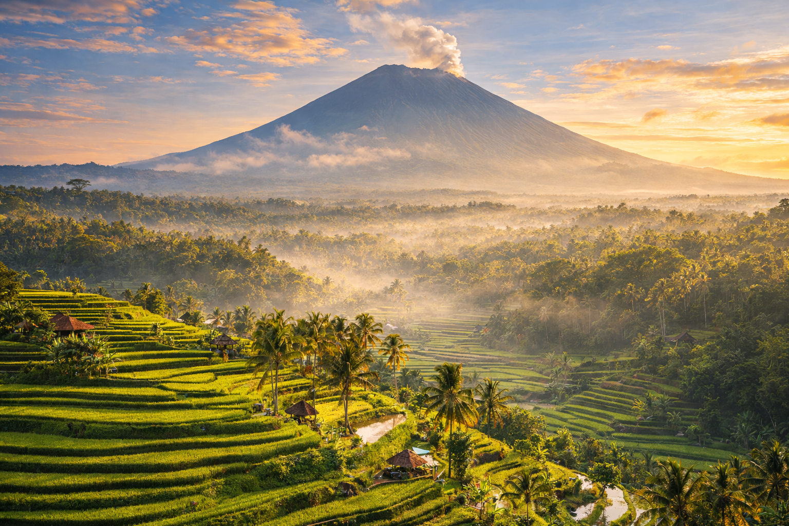 Mount Batur sunrise view Bali landscape