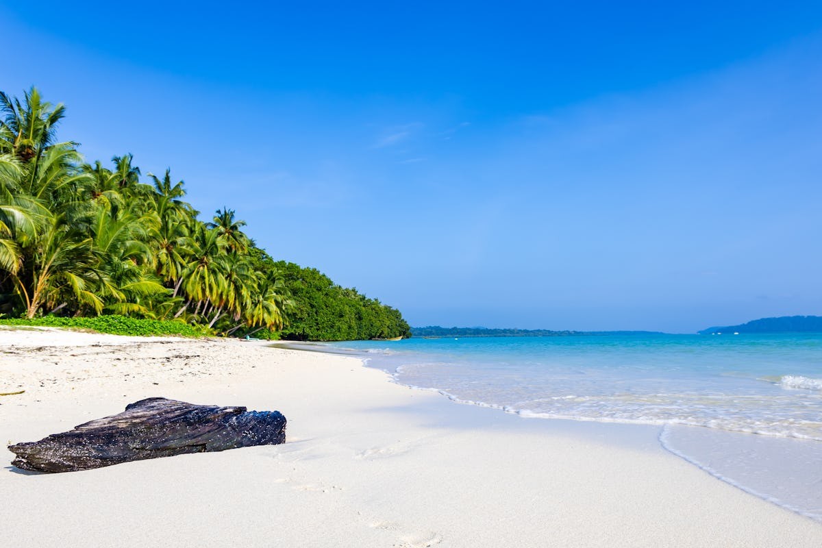 Clean white sand beach India